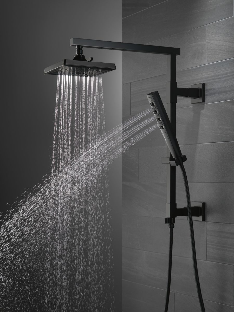 DELTA Universal Showering Components Shower Column 18" Angular — Matte Black