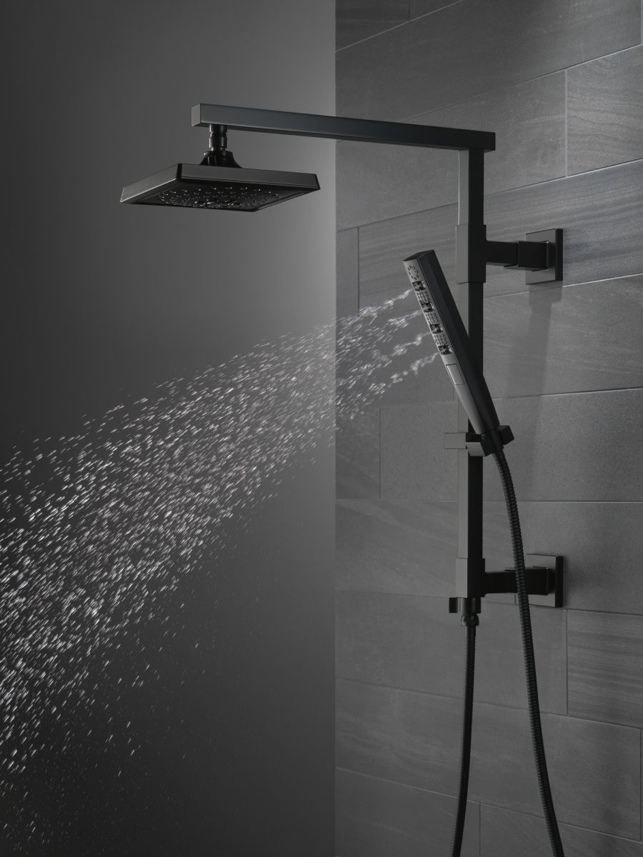 DELTA Universal Showering Components Shower Column 18" Angular — Matte Black