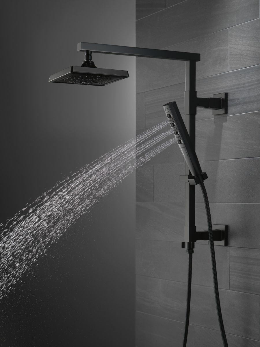 DELTA Universal Showering Components Shower Column 18" Angular — Matte Black