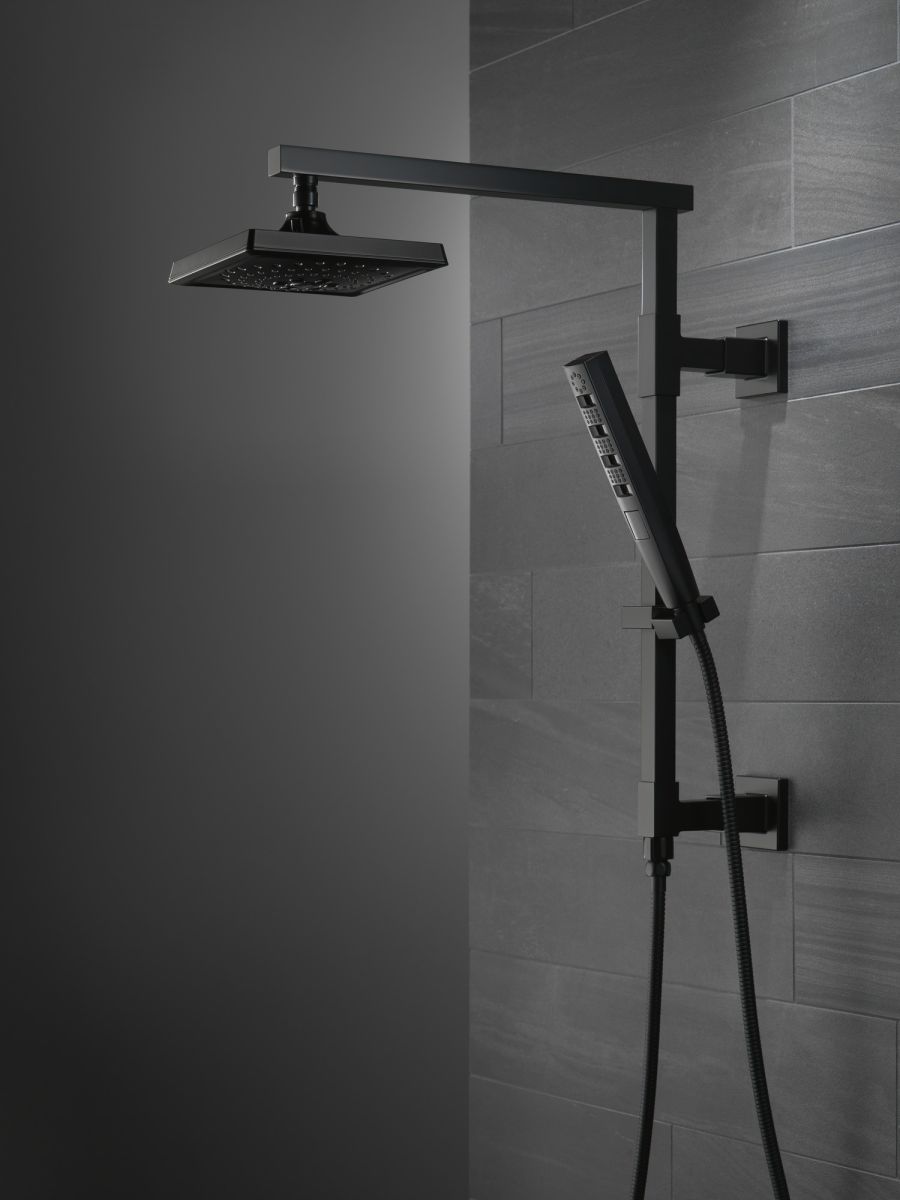 DELTA Universal Showering Components Shower Column 18" Angular — Matte Black