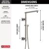 DELTA Universal Showering Components Emerge 18" Angular Shower Column — Lumicoat® Stainless