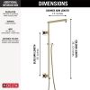 DELTA Universal Showering Components Emerge 26" Angular Shower Column — Lumicoat® Polished Nickel