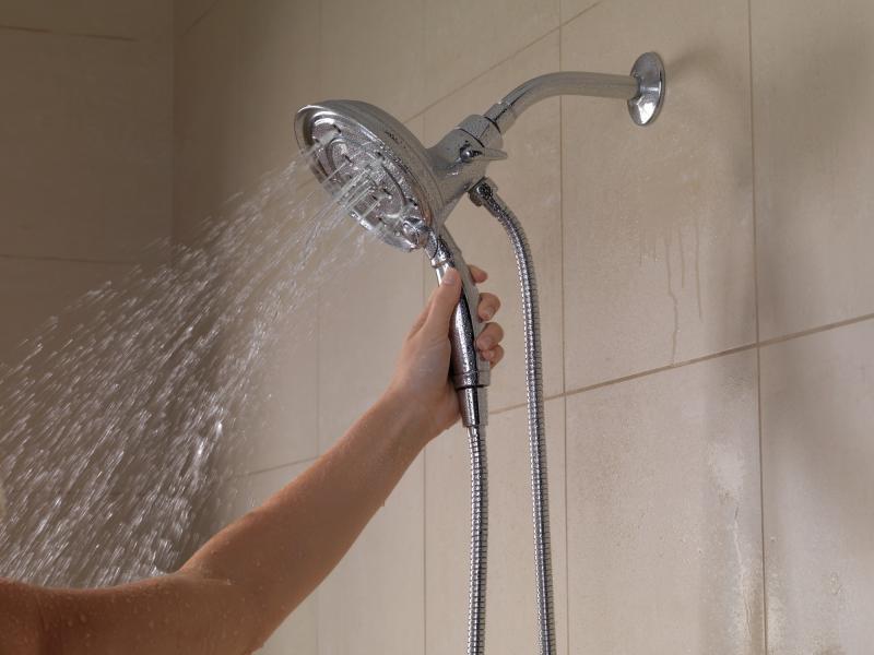 DELTA Universal Showering Components H2OKINETIC In2ition 4-Setting Two-in-One Shower — Chrome