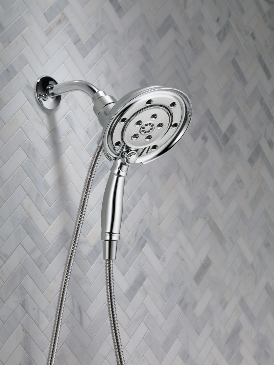 DELTA Universal Showering Components H2OKINETIC In2ition 4-Setting Two-in-One Shower — Chrome