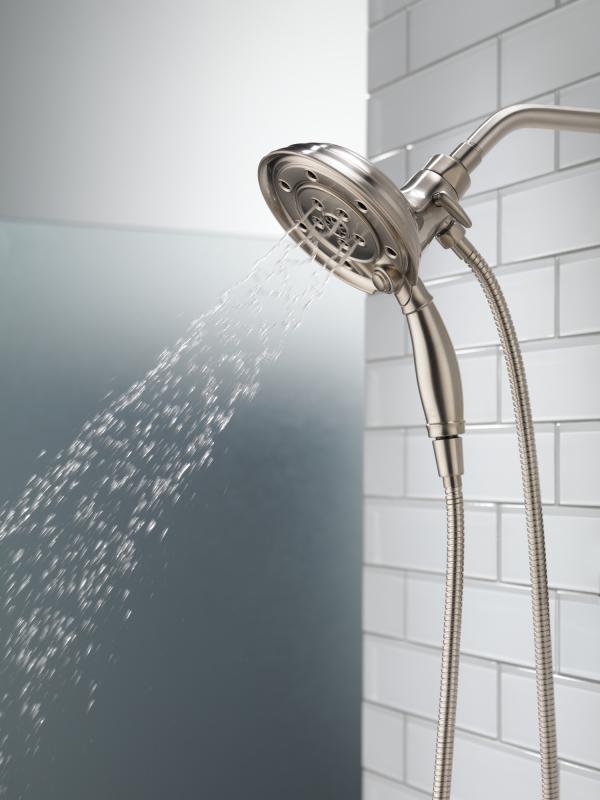 DELTA Universal Showering Components H2OKINETIC In2ition 4-Setting Two-in-One Shower — Stainless