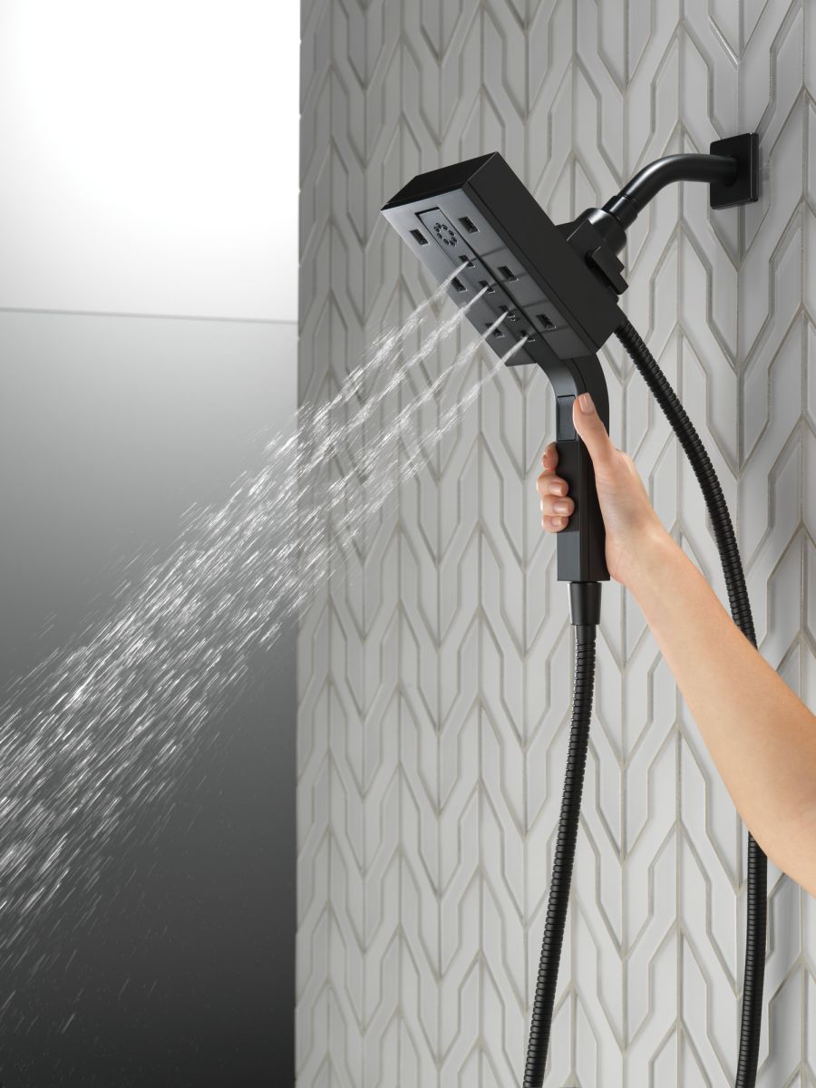 DELTA Universal Showering Components H2OKINETIC In2ition 4-Setting Two-in-One Shower — Matte Black