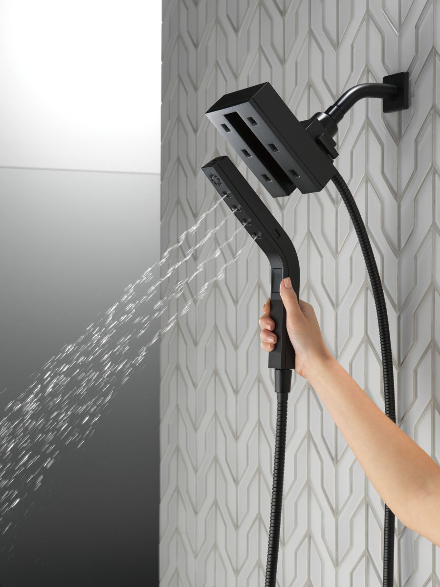 DELTA Universal Showering Components H2OKINETIC In2ition 4-Setting Two-in-One Shower — Matte Black