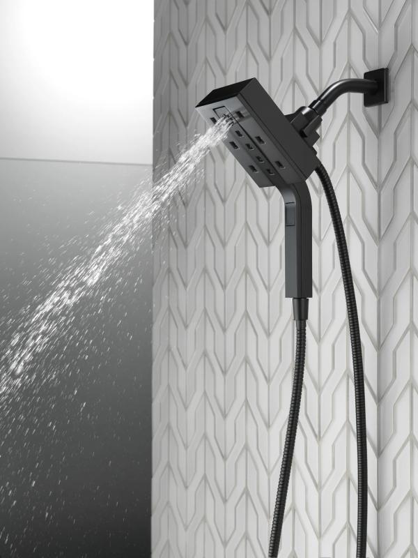 DELTA Universal Showering Components H2OKINETIC In2ition 4-Setting Two-in-One Shower — Matte Black