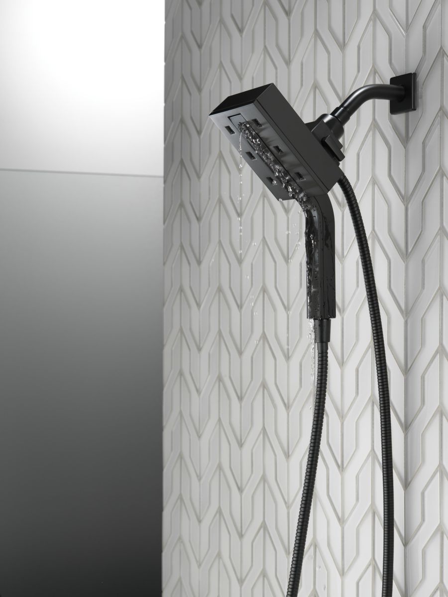 DELTA Universal Showering Components H2OKINETIC In2ition 4-Setting Two-in-One Shower — Matte Black