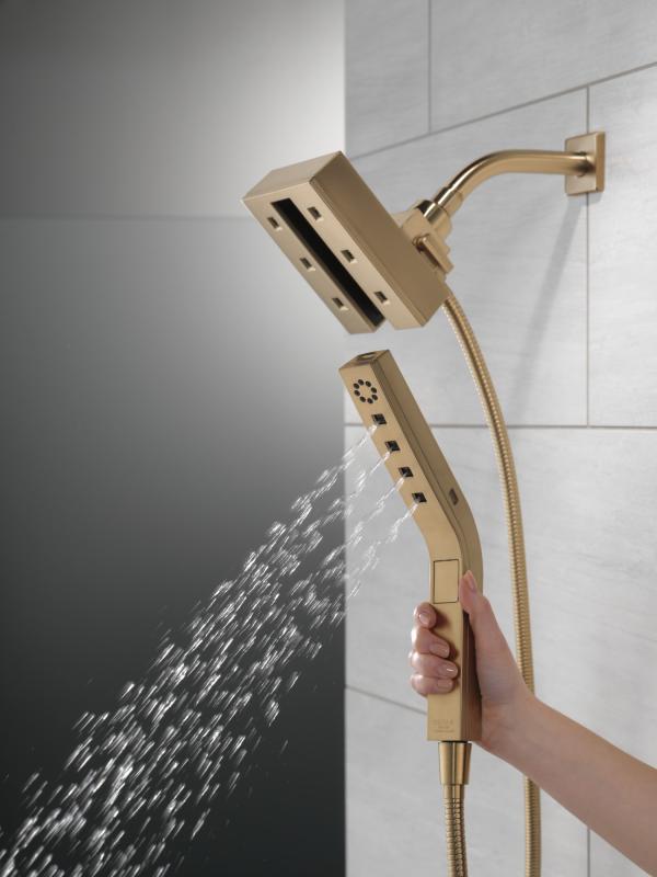 DELTA Universal Showering Components H2OKINETIC In2ition 4-Setting Two-in-One Shower (Recertified) — Lumicoat® Champagne Bronze