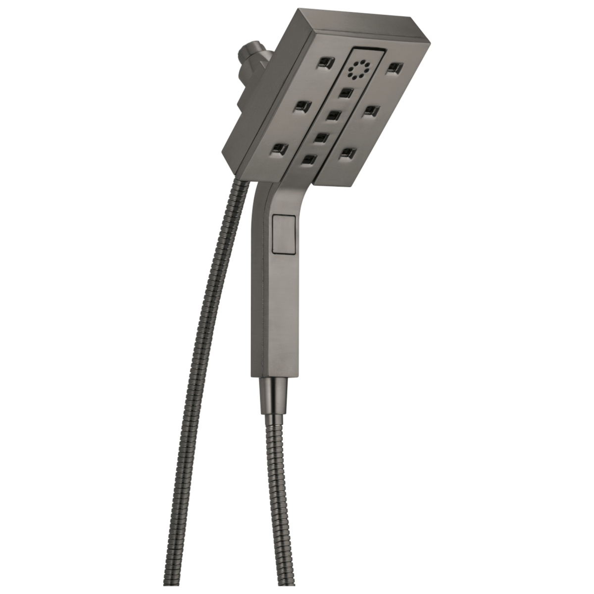 DELTA Universal Showering Components H2Okinetic In2ition 4-Setting Two-in-One Shower — Lumicoat® Black Stainless