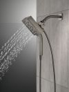 DELTA Universal Showering Components H2Okinetic In2ition 4-Setting Two-in-One Shower — Lumicoat® Black Stainless
