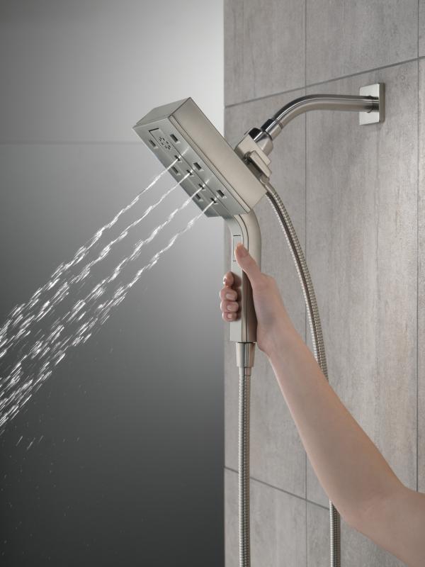 DELTA Universal Showering Components H2OKINETIC In2ition 4-Setting Two-in-One Shower — Lumicoat® Stainless