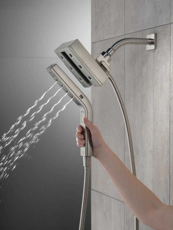DELTA Universal Showering Components H2OKINETIC In2ition 4-Setting Two-in-One Shower — Lumicoat® Stainless