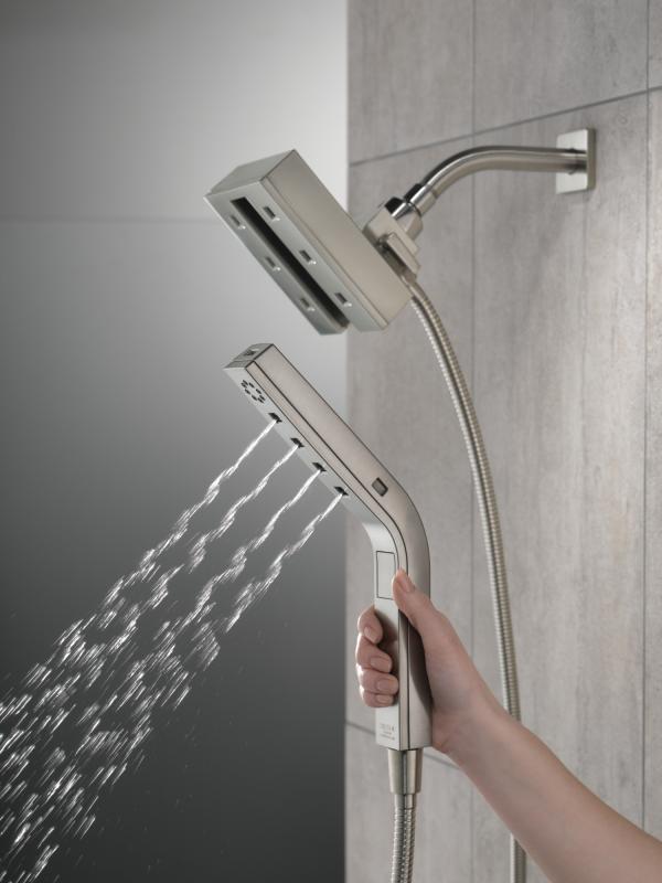 DELTA Universal Showering Components H2OKINETIC In2ition 4-Setting Two-in-One Shower — Lumicoat® Stainless