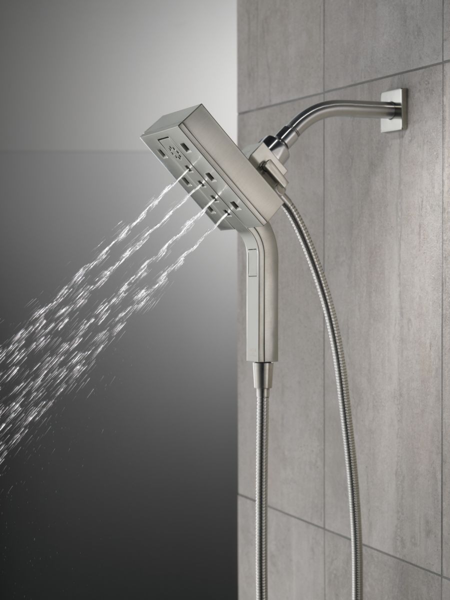 DELTA Universal Showering Components H2OKINETIC In2ition 4-Setting Two-in-One Shower — Lumicoat® Stainless