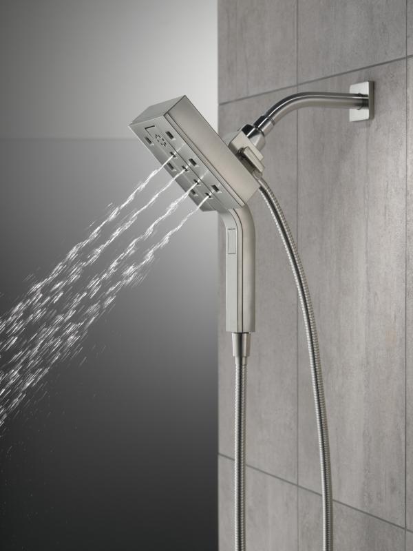 DELTA Universal Showering Components H2OKINETIC In2ition 4-Setting Two-in-One Shower — Lumicoat® Stainless