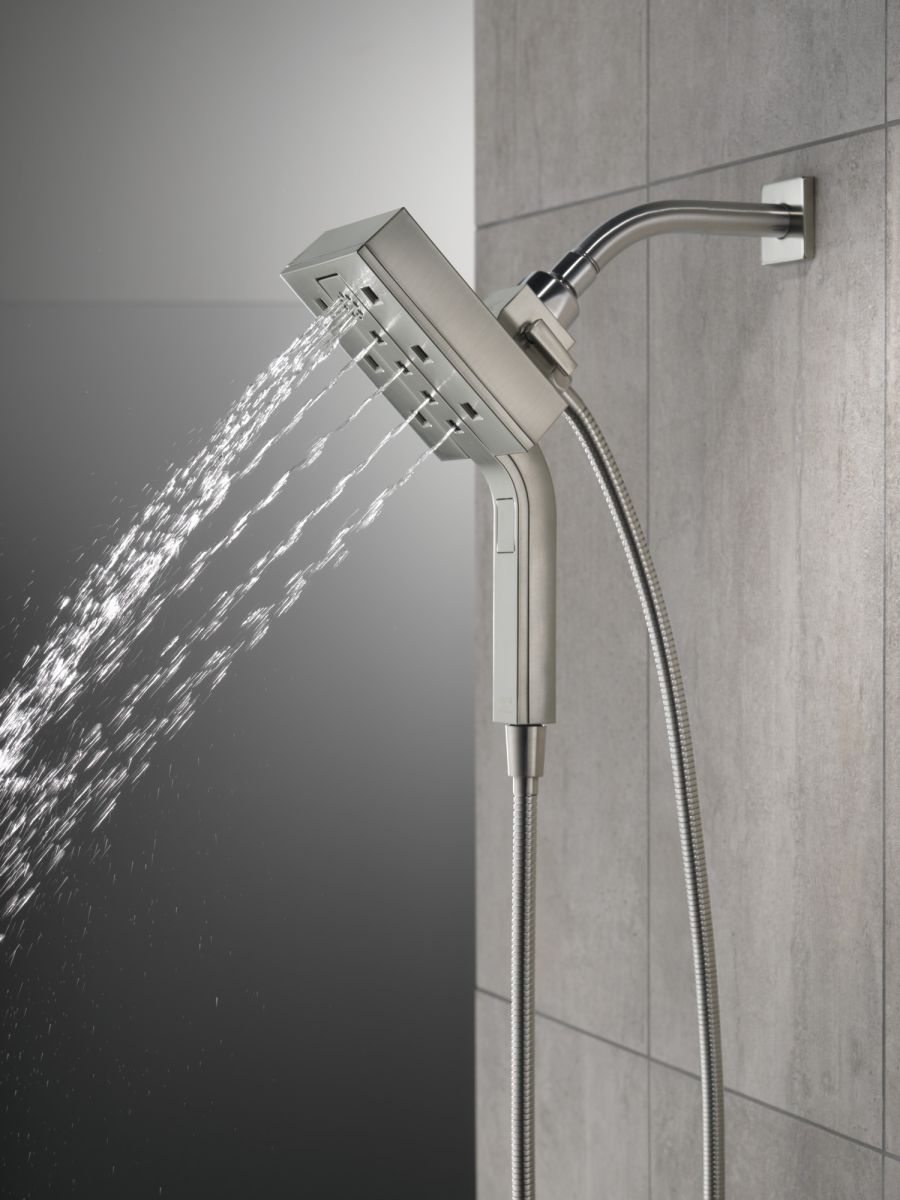 DELTA Universal Showering Components H2OKINETIC In2ition 4-Setting Two-in-One Shower — Lumicoat® Stainless