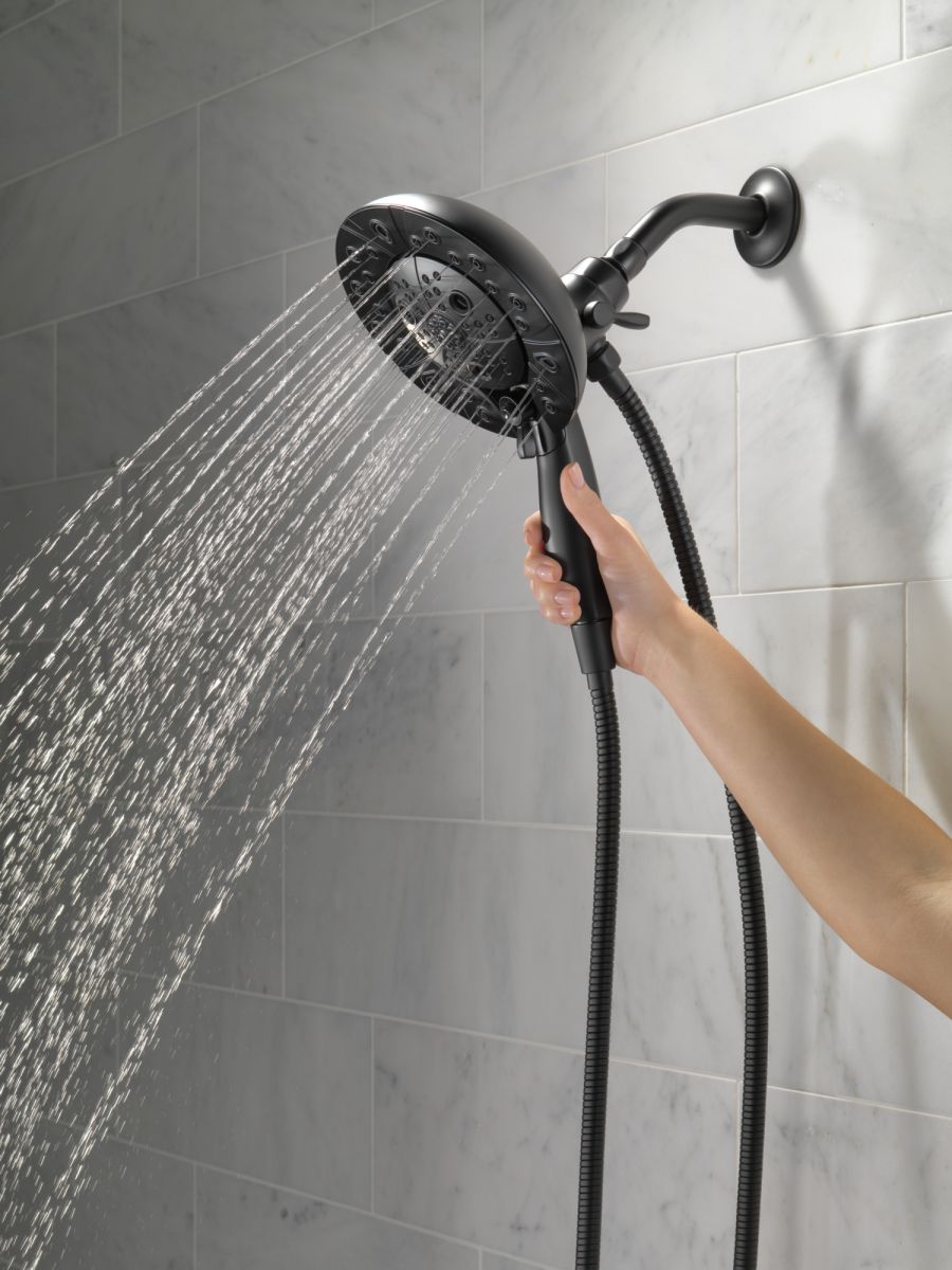 DELTA Universal Showering Components H2OKINETIC In2ition 5-Setting Two-in-One Shower — Matte Black