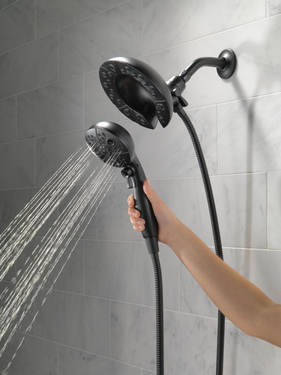 DELTA Universal Showering Components H2OKINETIC In2ition 5-Setting Two-in-One Shower — Matte Black