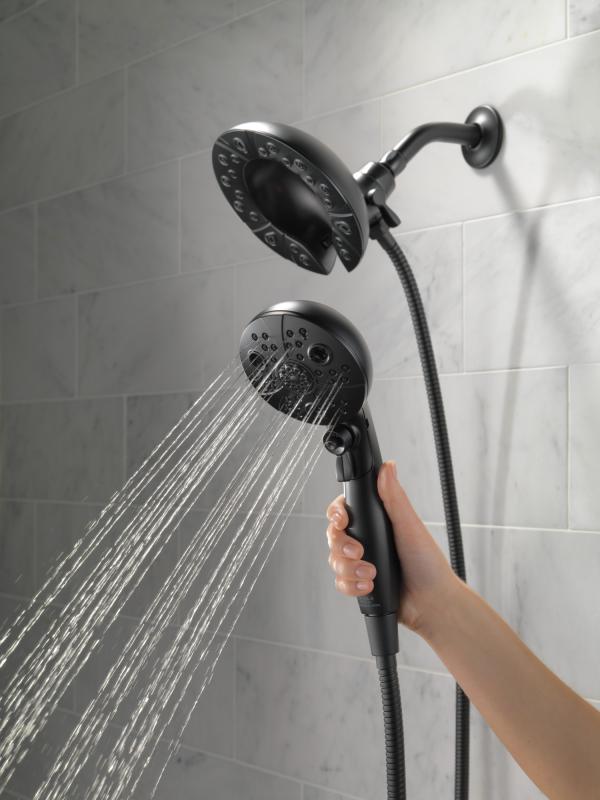 DELTA Universal Showering Components H2OKINETIC In2ition 5-Setting Two-in-One Shower — Matte Black