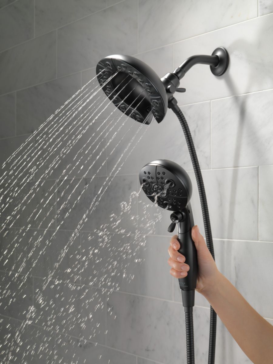 DELTA Universal Showering Components H2OKINETIC In2ition 5-Setting Two-in-One Shower — Matte Black