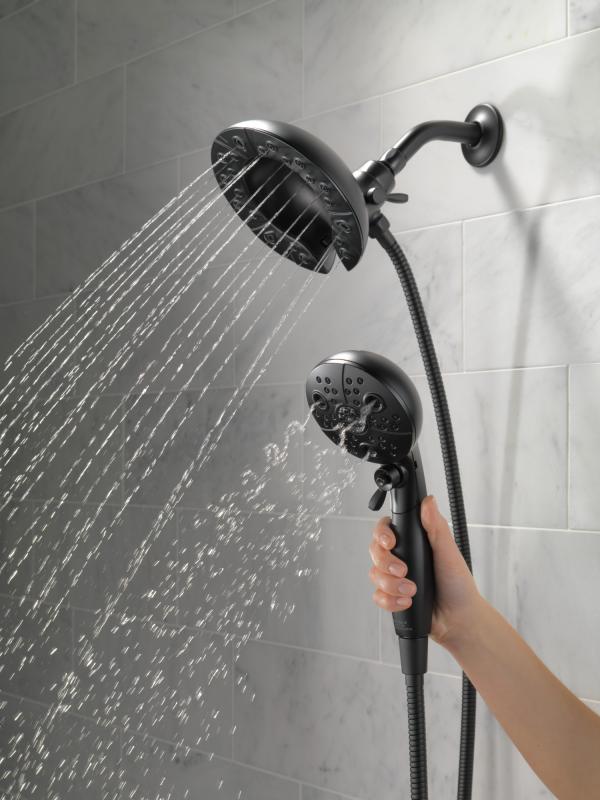 DELTA Universal Showering Components H2OKINETIC In2ition 5-Setting Two-in-One Shower — Matte Black