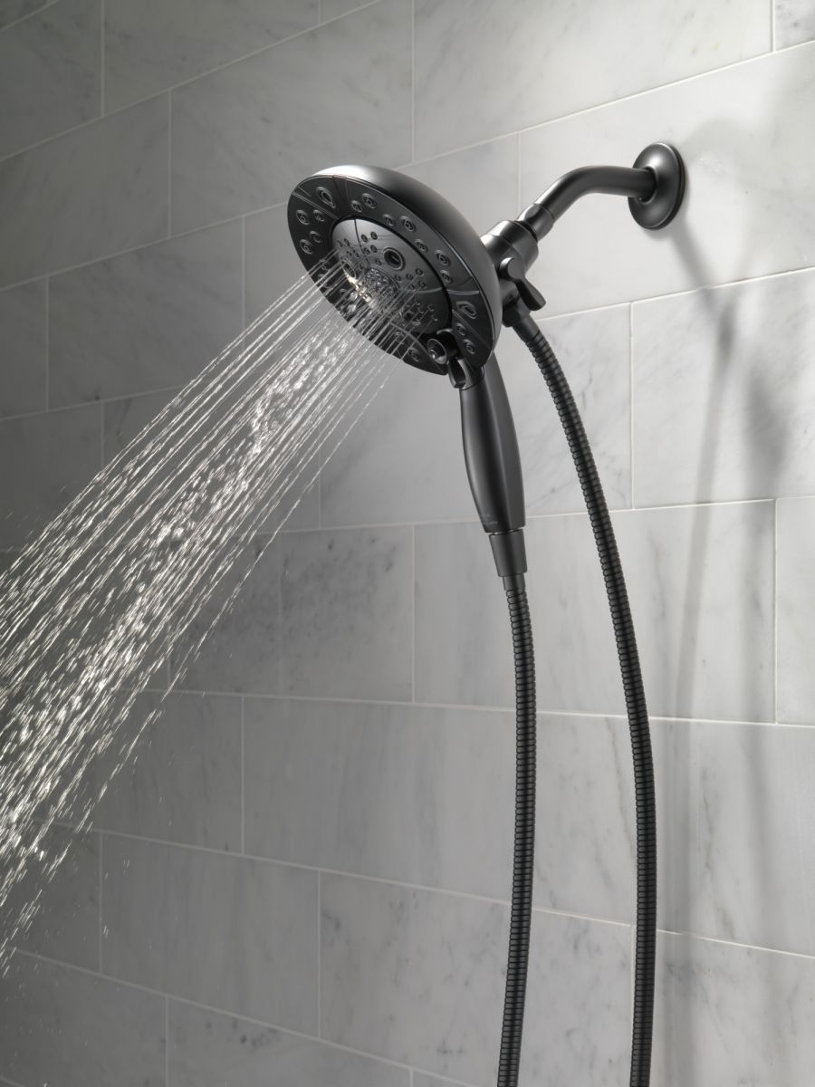 DELTA Universal Showering Components H2OKINETIC In2ition 5-Setting Two-in-One Shower — Matte Black