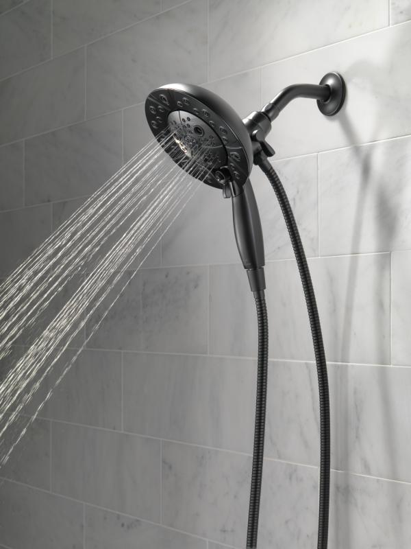 DELTA Universal Showering Components H2OKINETIC In2ition 5-Setting Two-in-One Shower — Matte Black