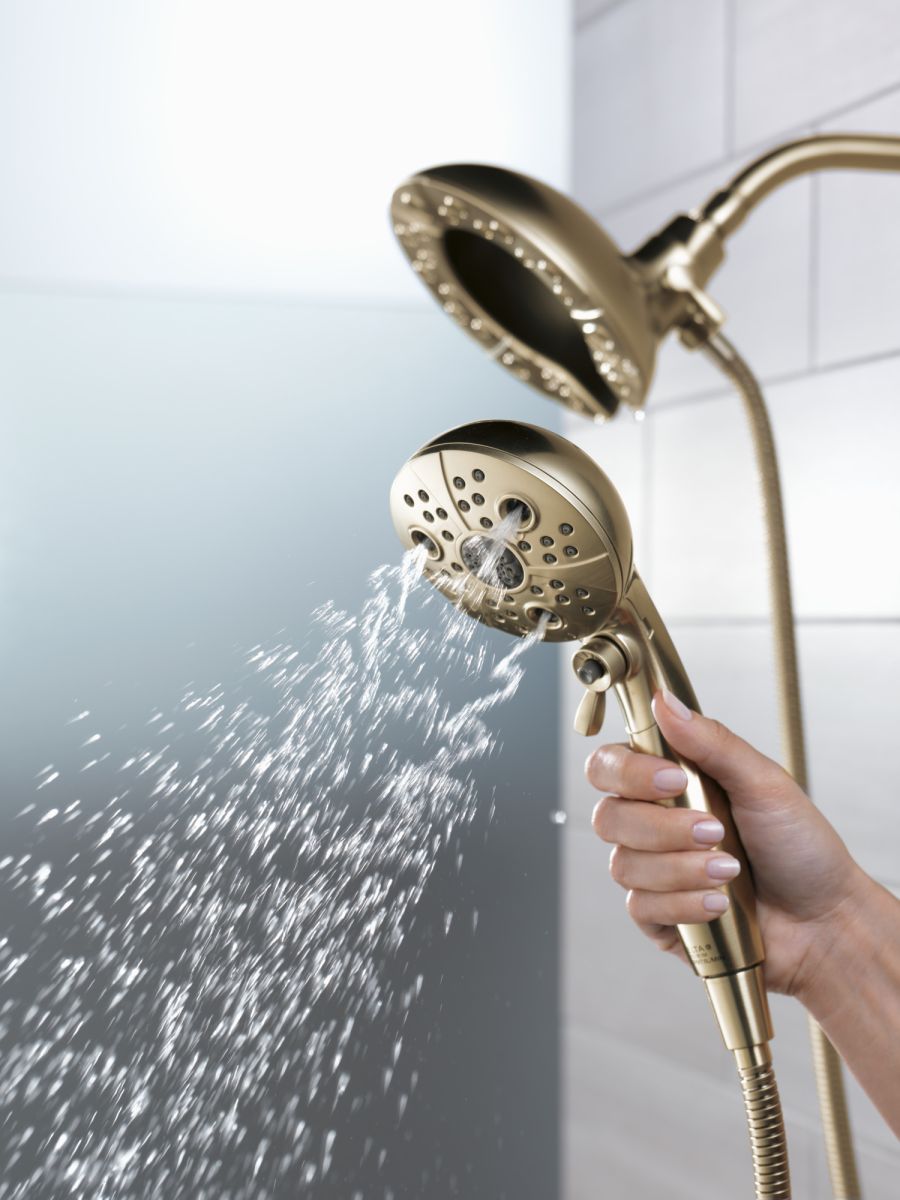 DELTA Universal Showering Components H2OKINETIC In2ition 5-Setting Two-in-One Shower — Champagne Bronze