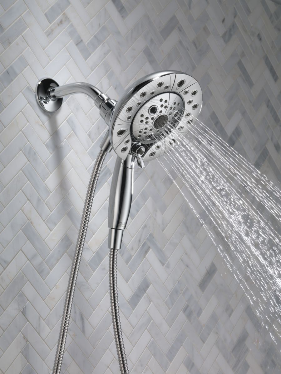 DELTA Universal Showering Components H2OKINETIC In2ition 5-Setting Two-in-One Shower — Chrome