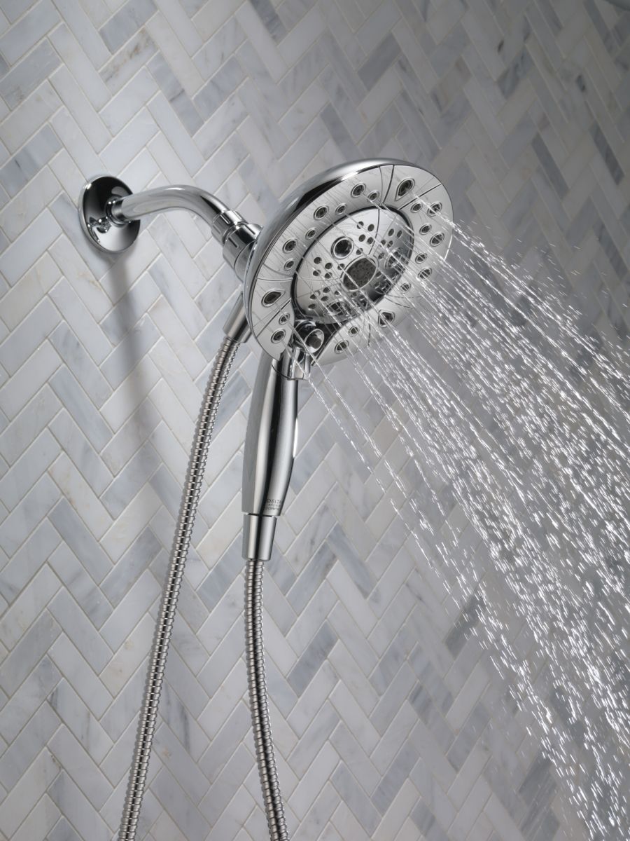 DELTA Universal Showering Components H2OKINETIC In2ition 5-Setting Two-in-One Shower — Chrome