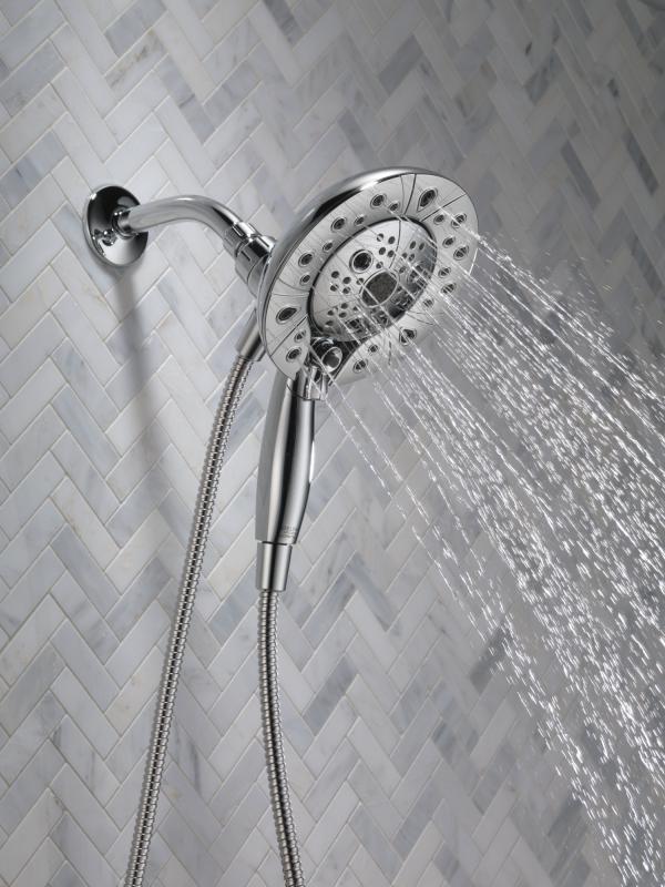 DELTA Universal Showering Components H2OKINETIC In2ition 5-Setting Two-in-One Shower — Chrome