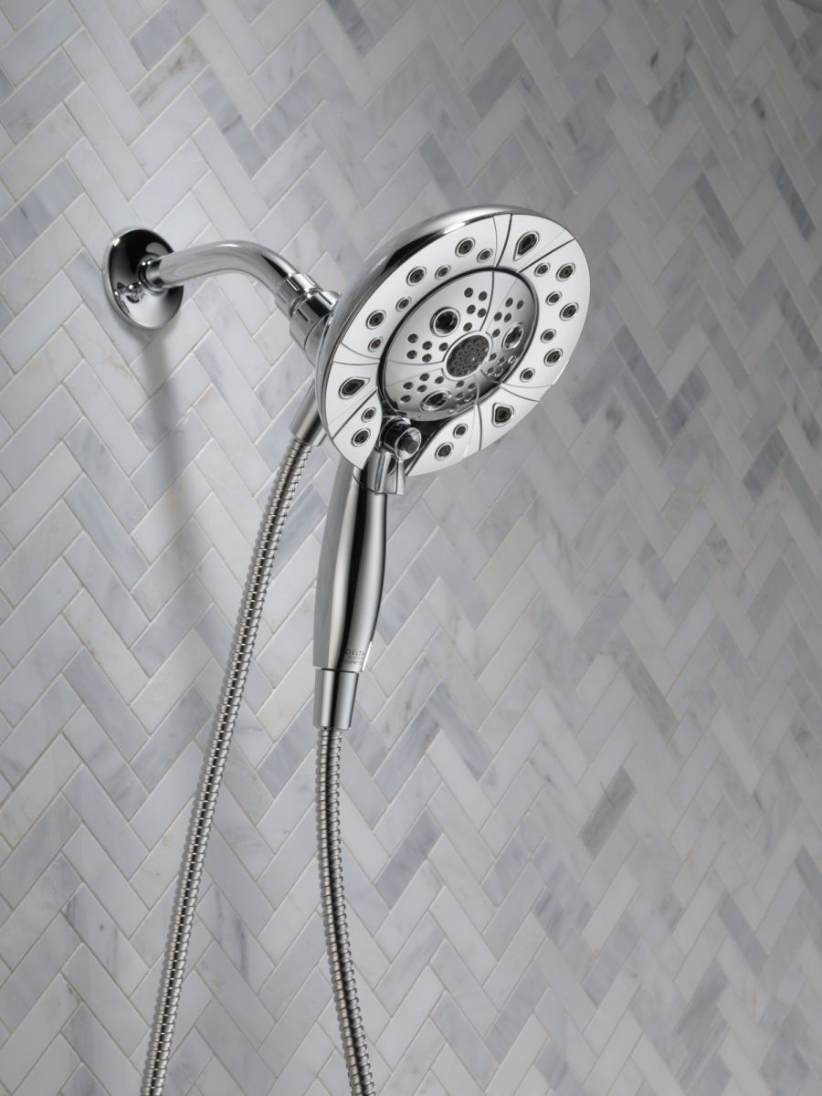 DELTA Universal Showering Components H2OKINETIC In2ition 5-Setting Two-in-One Shower — Chrome