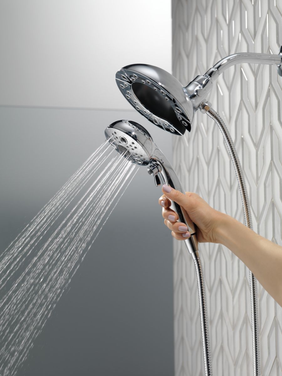 DELTA Universal Showering Components H2OKINETIC In2ition 5-Setting Two-in-One Shower — Chrome