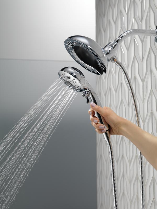DELTA Universal Showering Components H2OKINETIC In2ition 5-Setting Two-in-One Shower — Chrome