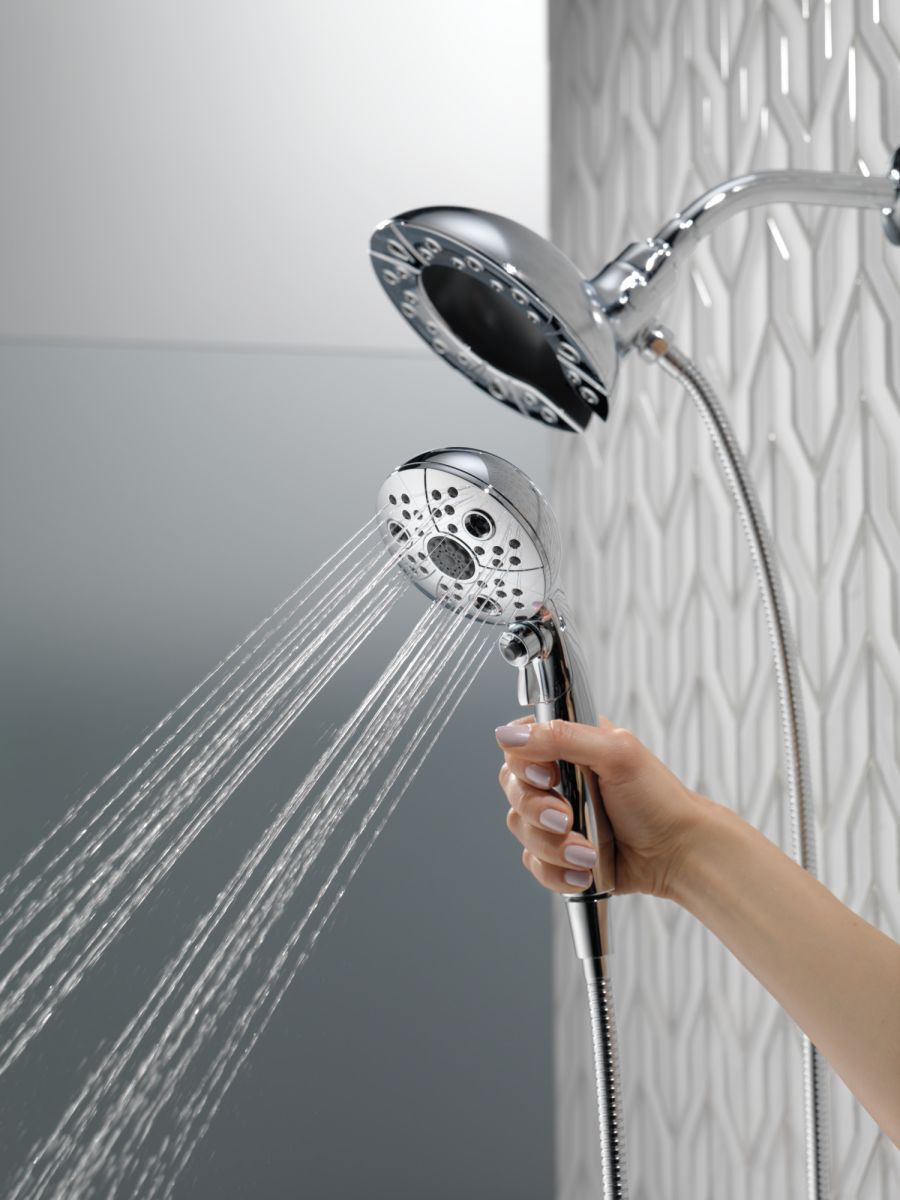 DELTA Universal Showering Components H2OKINETIC In2ition 5-Setting Two-in-One Shower — Chrome