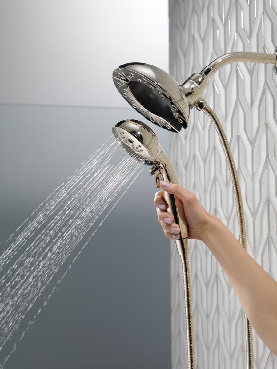 DELTA Universal Showering Components H2OKINETIC In2ition 5-Setting Two-in-One Shower — Polished Nickel