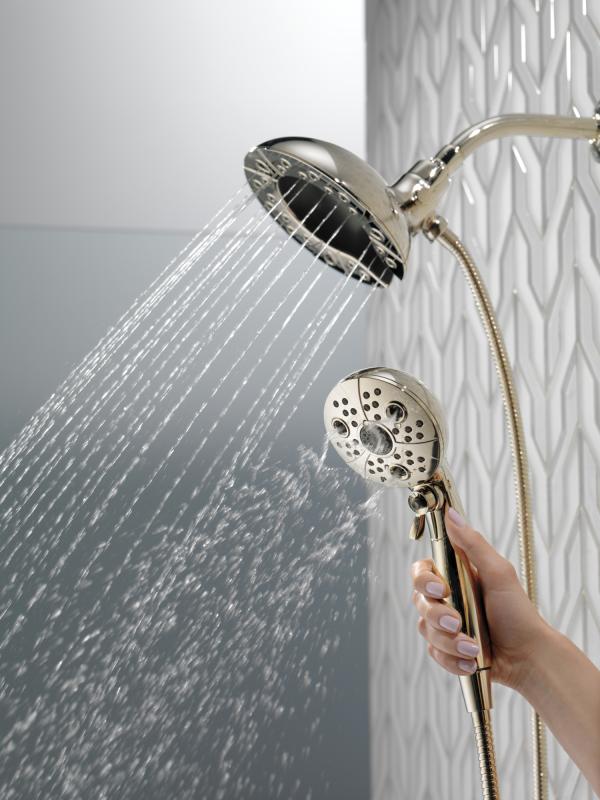 DELTA Universal Showering Components H2OKINETIC In2ition 5-Setting Two-in-One Shower — Polished Nickel