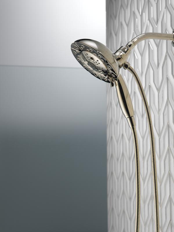 DELTA Universal Showering Components H2Okinetic In2ition 5-Setting Two-In-One Shower — Lumicoat® Polished Nickel