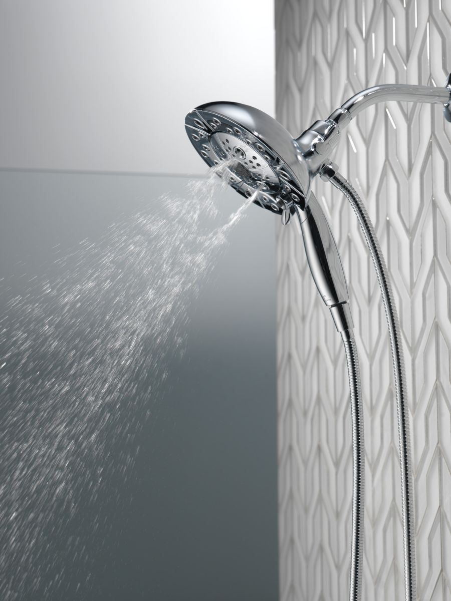 DELTA Universal Showering Components H2Okinetic In2ition 5-Setting Two-In-One Shower — Lumicoat® Chrome