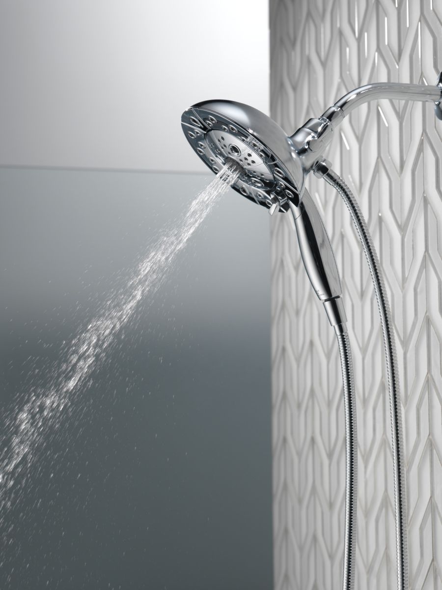 DELTA Universal Showering Components H2Okinetic In2ition 5-Setting Two-In-One Shower — Lumicoat® Chrome