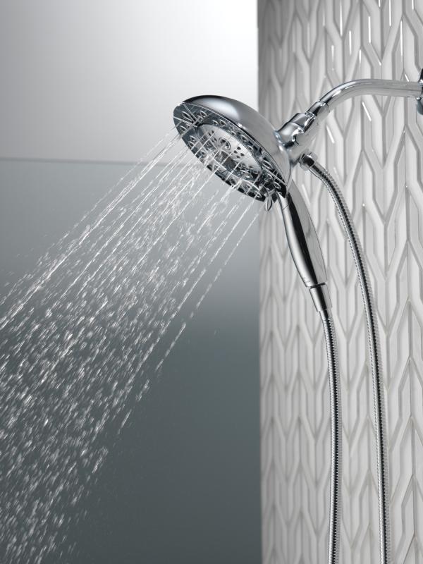 DELTA Universal Showering Components H2Okinetic In2ition 5-Setting Two-In-One Shower — Lumicoat® Chrome