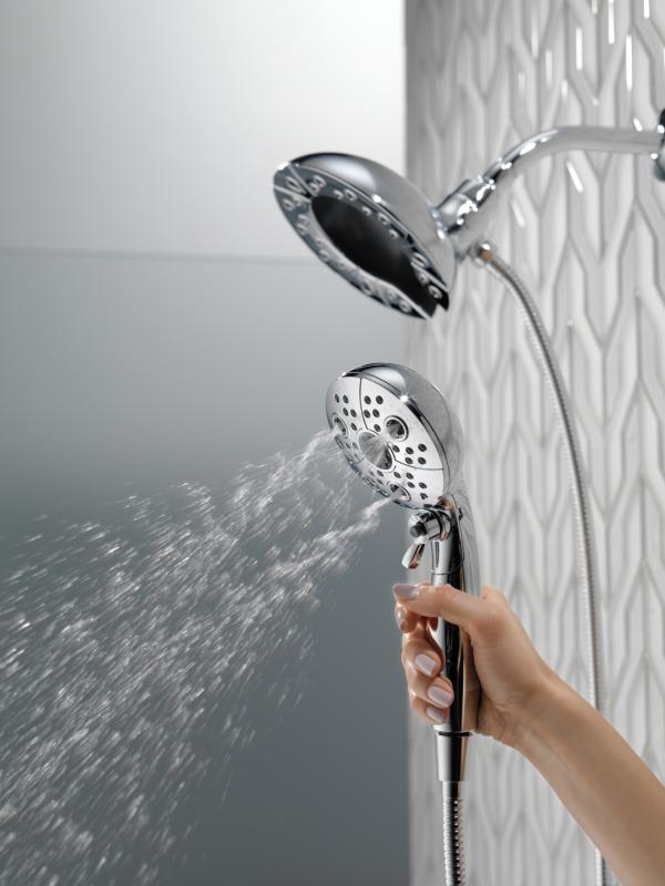DELTA Universal Showering Components H2Okinetic In2ition 5-Setting Two-In-One Shower — Lumicoat® Chrome