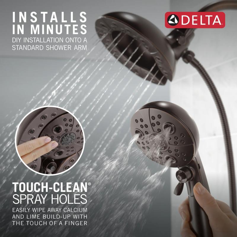 DELTA Universal Showering Components H2OKINETIC In2ition 5-Setting Two-in-One Shower — Venetian Bronze
