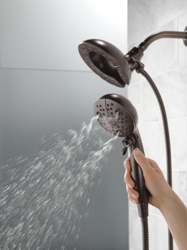 DELTA Universal Showering Components H2OKINETIC In2ition 5-Setting Two-in-One Shower — Venetian Bronze