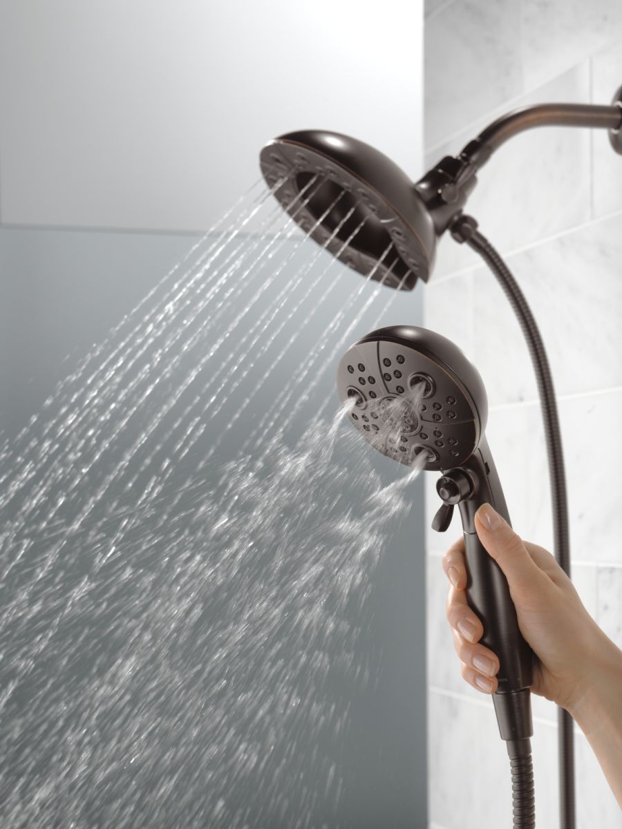 DELTA Universal Showering Components H2OKINETIC In2ition 5-Setting Two-in-One Shower — Venetian Bronze