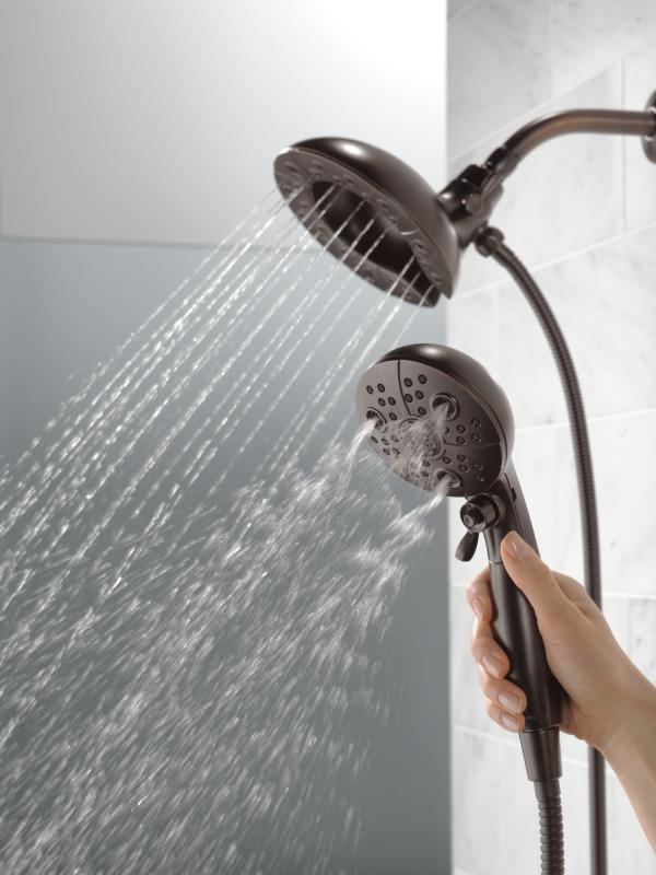 DELTA Universal Showering Components H2OKINETIC In2ition 5-Setting Two-in-One Shower — Venetian Bronze
