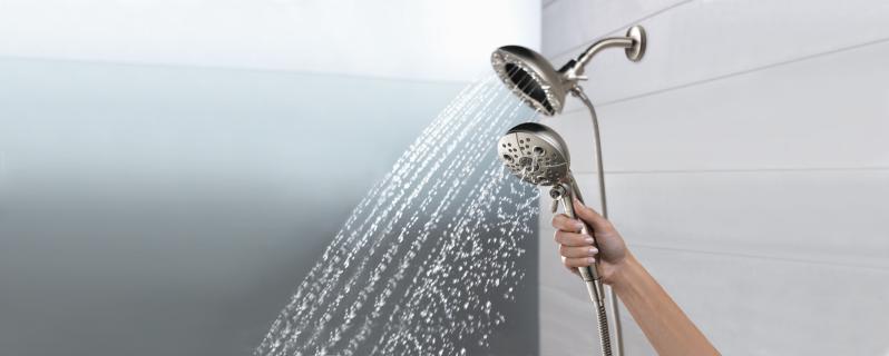 DELTA Universal Showering Components H2OKINETIC In2ition 5-Setting Two-in-One Shower — Stainless