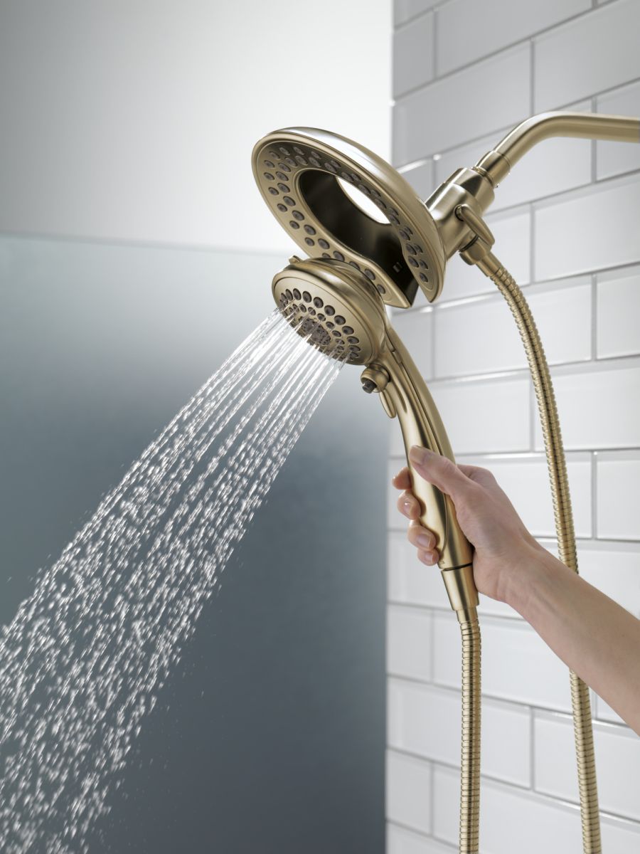 DELTA Universal Showering Components In2ition 5-Setting Two-In-One Shower — Lumicoat® Champagne Bronze